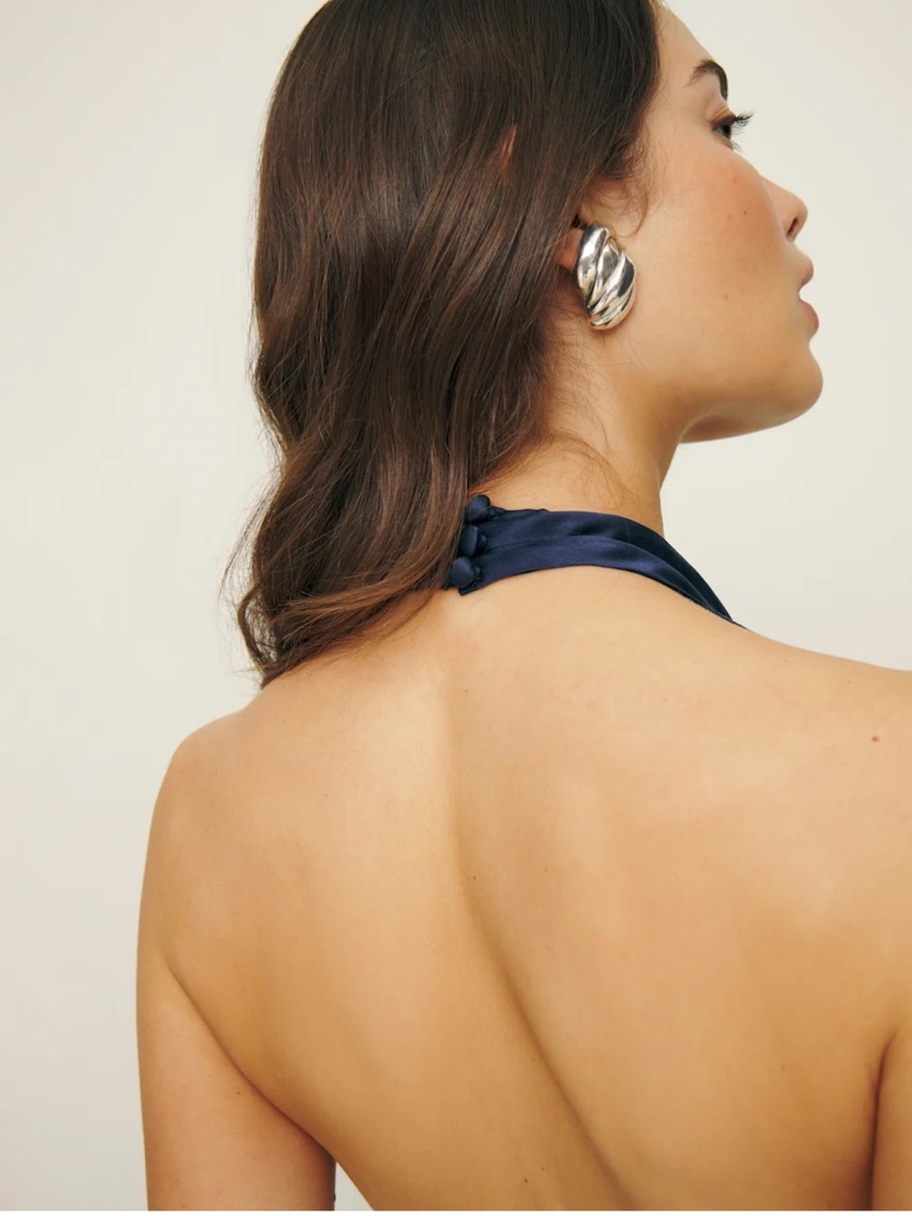 Reformation Daniela Navy Silk Dress - Picture 5 of 9
